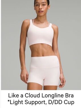 Lululemon Like a Cloud Longline Bra - Light Support in Strawberry Milkshake (4)